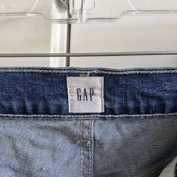 Gap 1969 Carpenter Jeans Women 6 Blue High Rise Cropped Button Fly Loose Denim - Picture 5 of 10